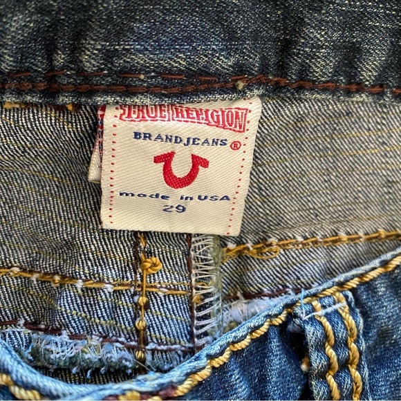 True Religion Jeans Womens Size 29 Vintage Thick Stitching Made In USA Low Rise - Picture 9 of 13